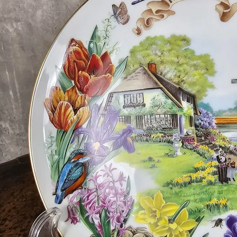 VTG RECO Gardens of Beauty Plate‎ HOLLAND Dutch Country Garden by Dot Barlowe
